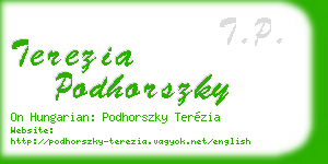 terezia podhorszky business card